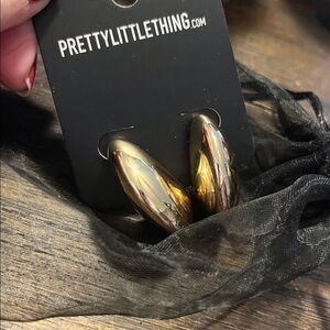 PrettyLittleThing Metallic Gold Earrings